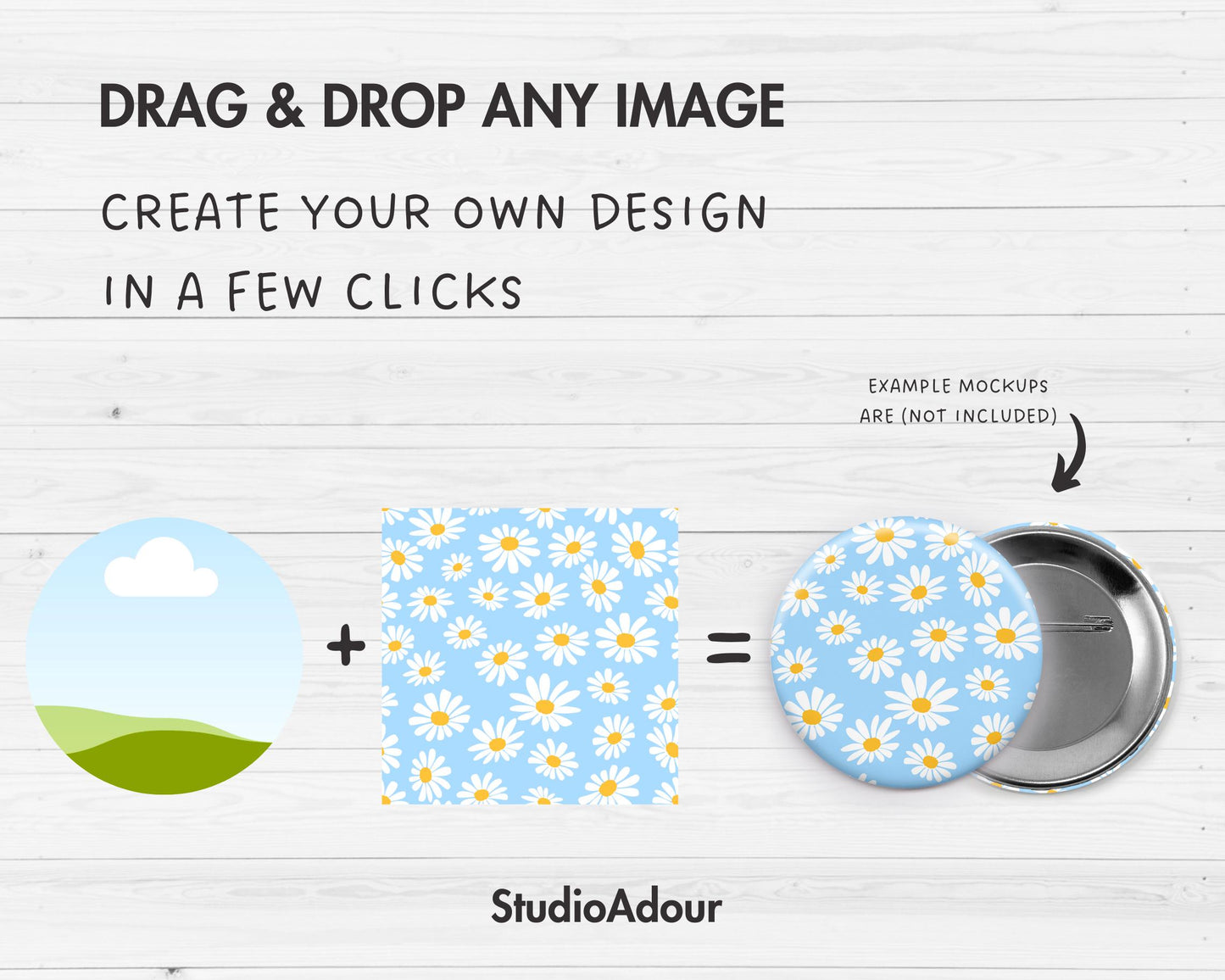 Button Pin Editable Canva Template, Easy Drag and Drop, Round Pinback Button Sublimation Template, Badge Circle Label, Canva Frames Bundle