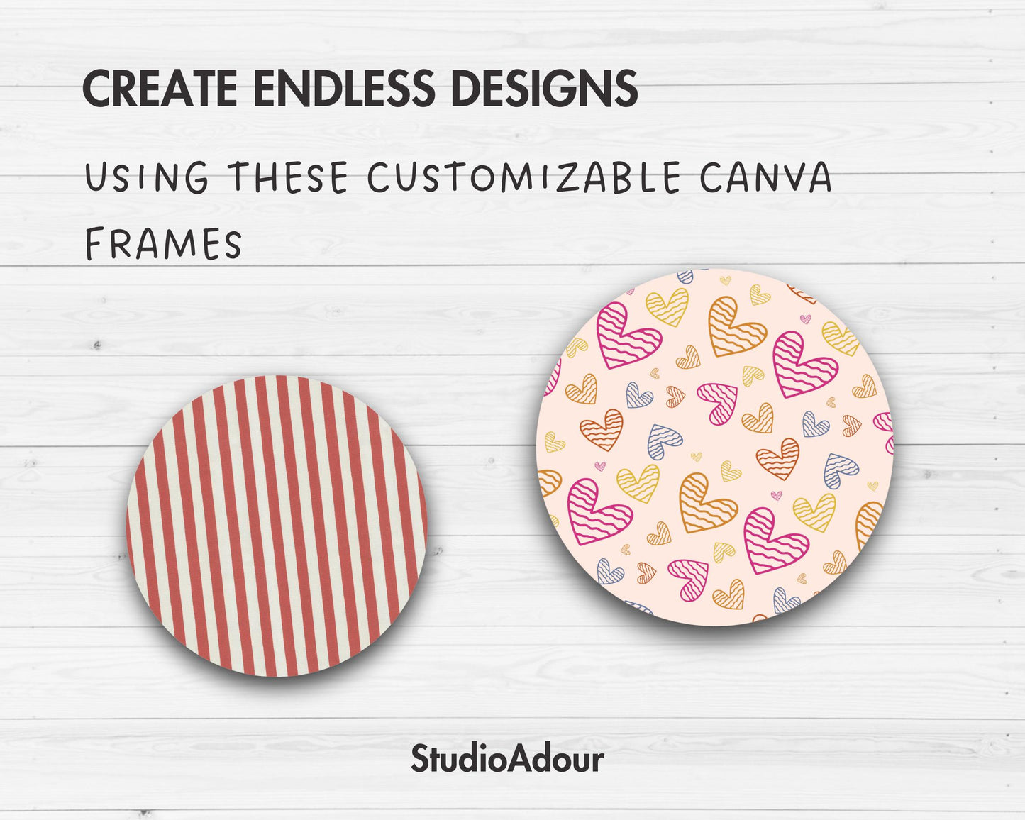 Button Pin Editable Canva Template, Easy Drag and Drop, Round Pinback Button Sublimation Template, Badge Circle Label, Canva Frames Bundle