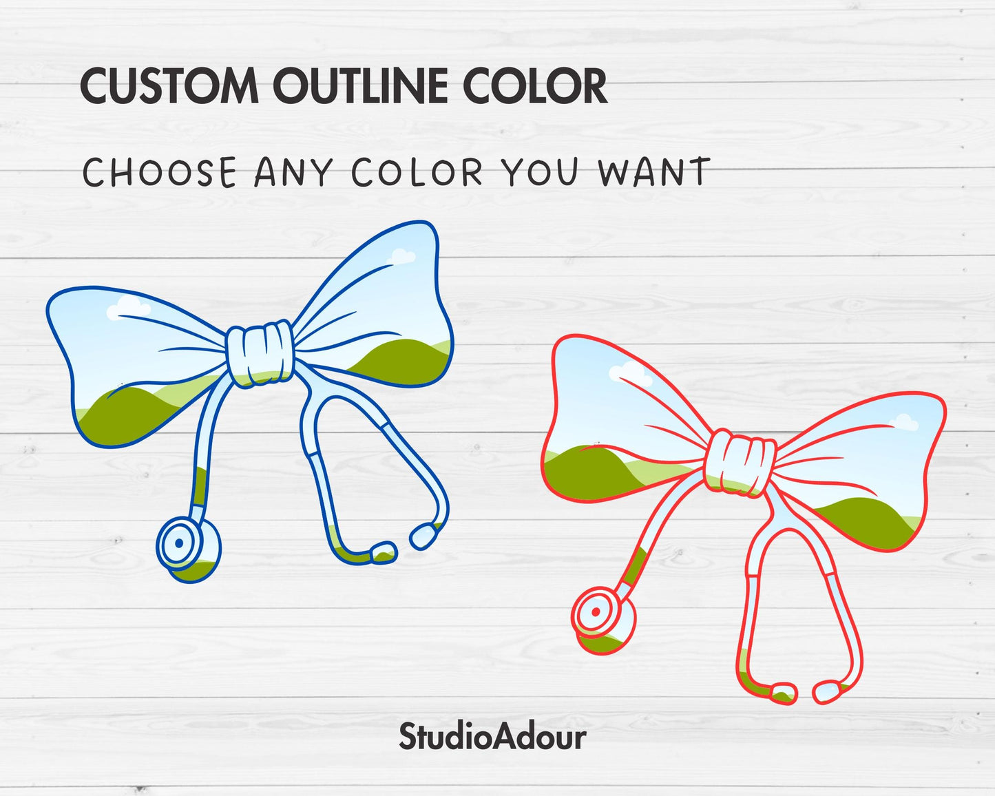 Nurse Stethoscope Coquette Bow, Drag and Drop, Nurse Coquette Sublimation Template, Ribbon Bow Template, Canva Frames Bundle, Doctor Bow PNG