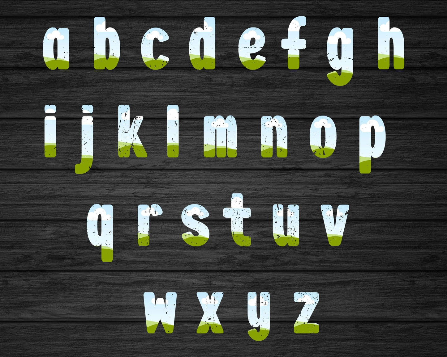 Design Your Own Doodle Distressed Alphabet on Canva, Canva Frames Bundle, Drag and Drop, Editable Grunge Uppercase & Lowercase Canva Letters