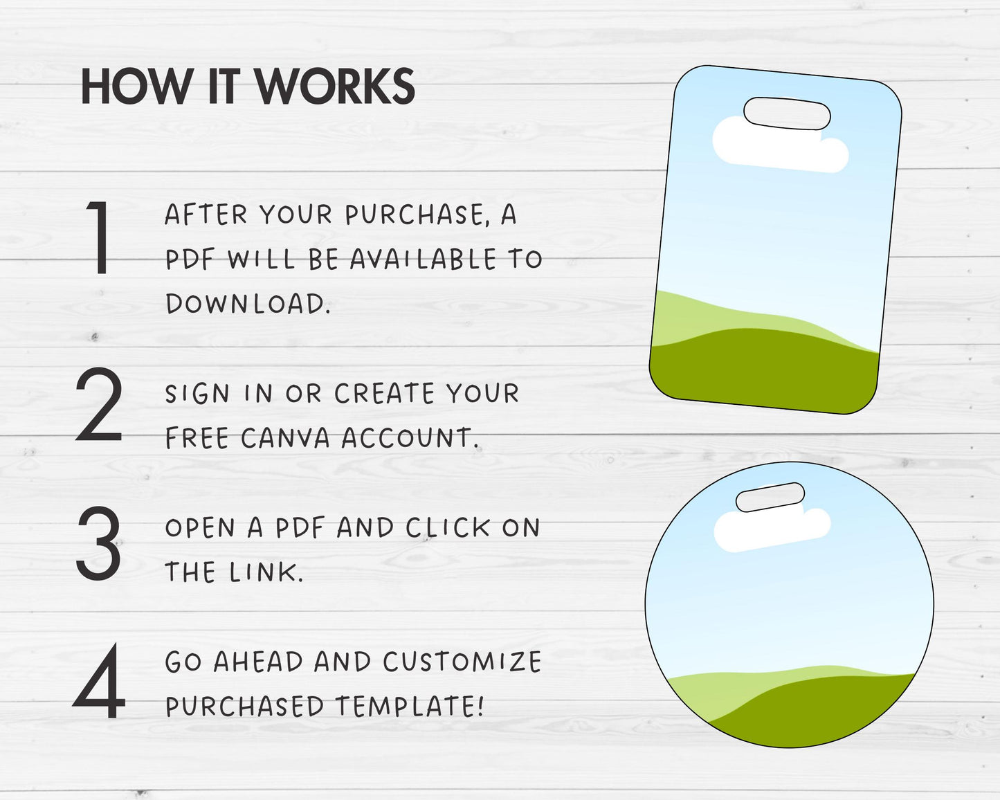 Luggage Tag Editable Canva Template, Easy Drag and Drop, Travel Tag Sublimation Template, Blank Hat Canva Template, Canva Frames Bundle