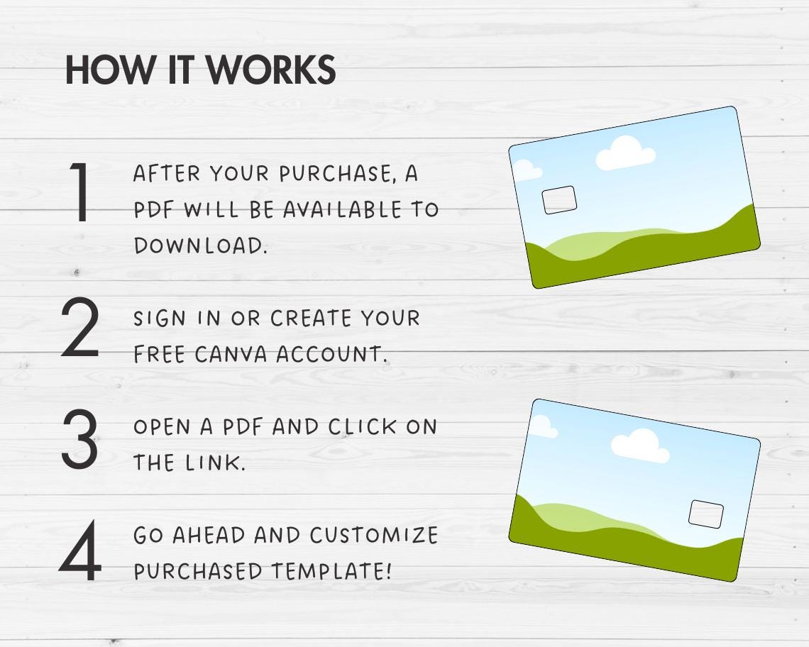 Credit Card Skin Editable Canva Template, Easy Drag and Drop, Printable Debit Card Skins, Bank Card Sticker, Credit Card Cover Sublimation