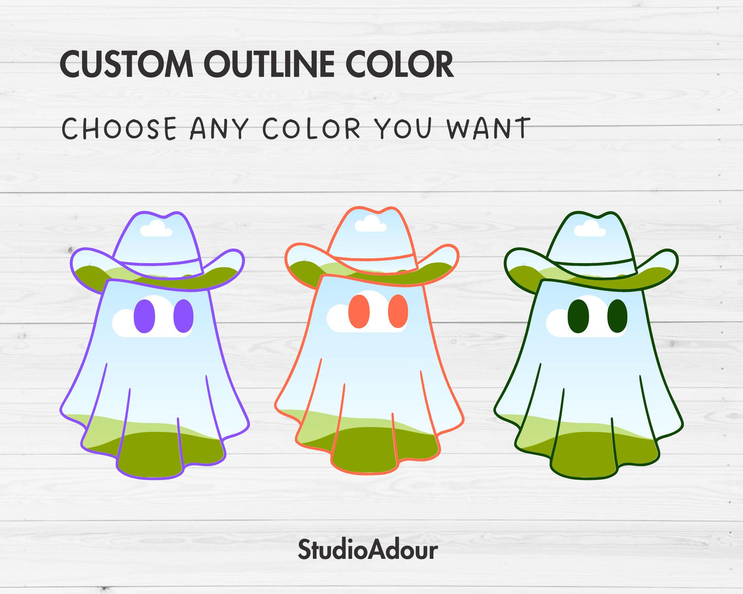 Retro Halloween Ghost, Cowboy Ghost Canva Frames, Easy Drag and Drop , Spooky Season, Halloween Clipart, Western Ghost Canva Template