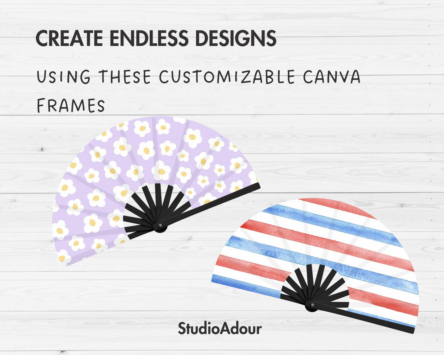 Clack Fan Mockup, Hand Fan Editable Canva Template, Drag and Drop, Chinese Fan, Folding Fan, Canva Frame Mockup