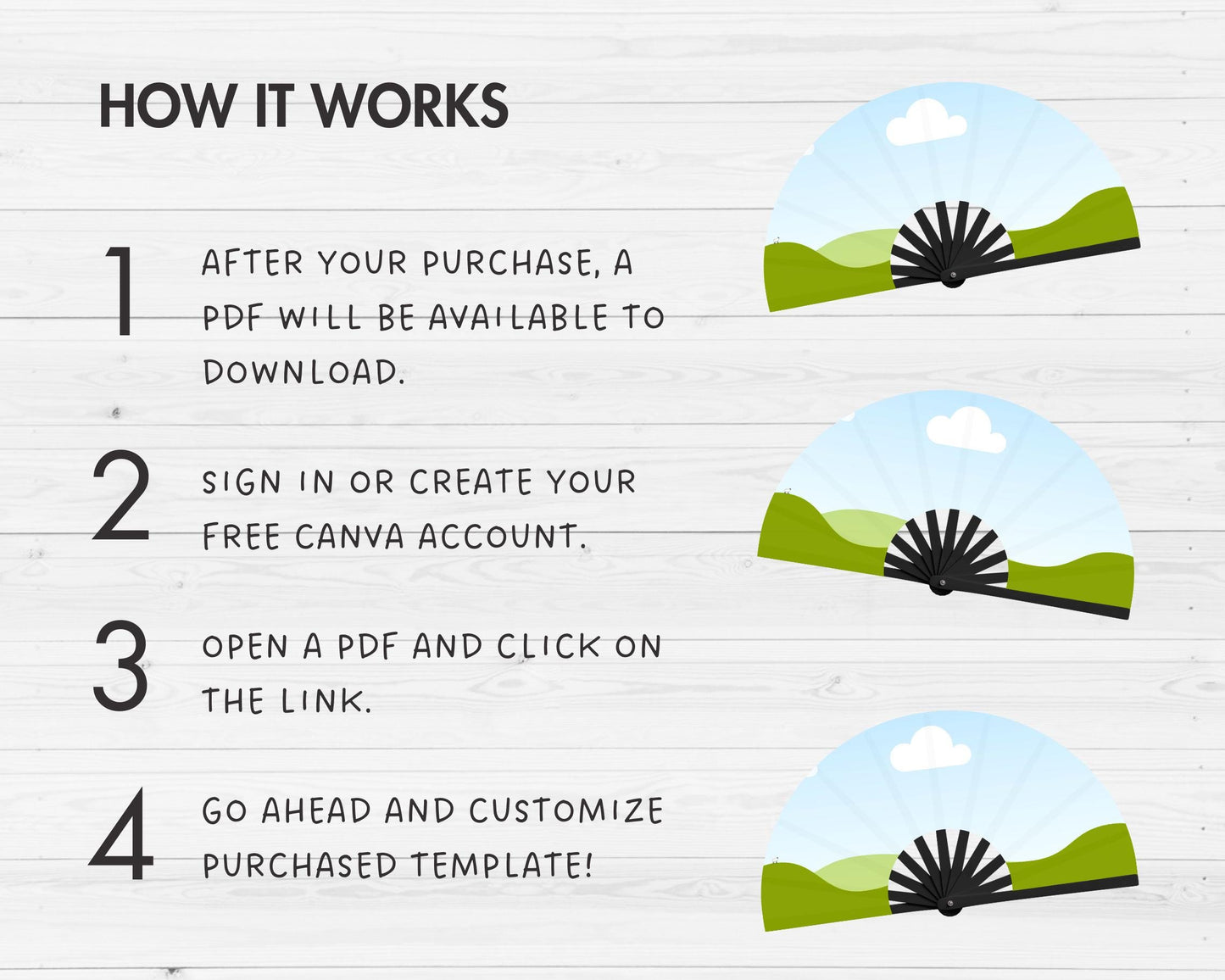 Clack Fan Mockup, Hand Fan Editable Canva Template, Drag and Drop, Chinese Fan, Folding Fan, Canva Frame Mockup