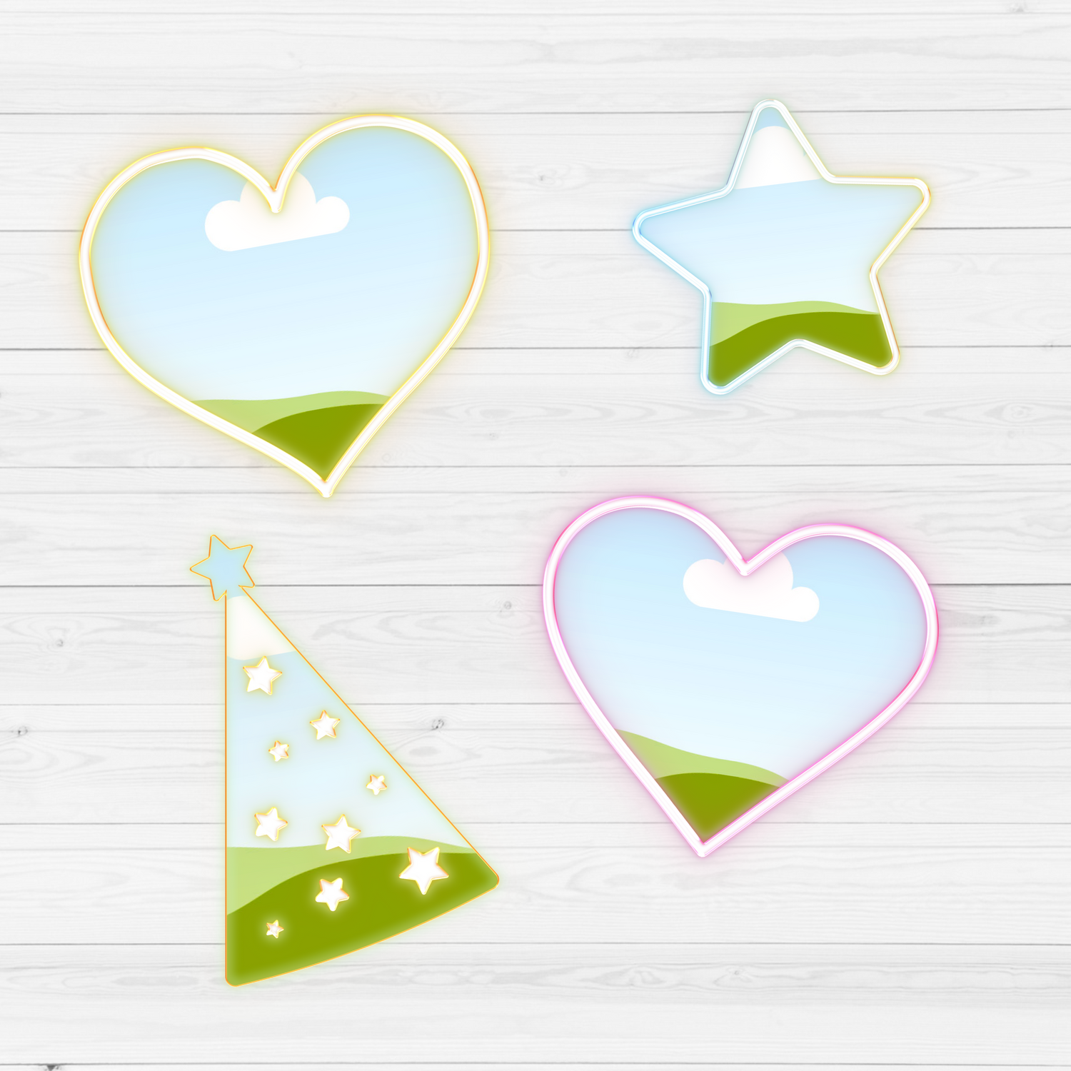 Neon Canva Frames