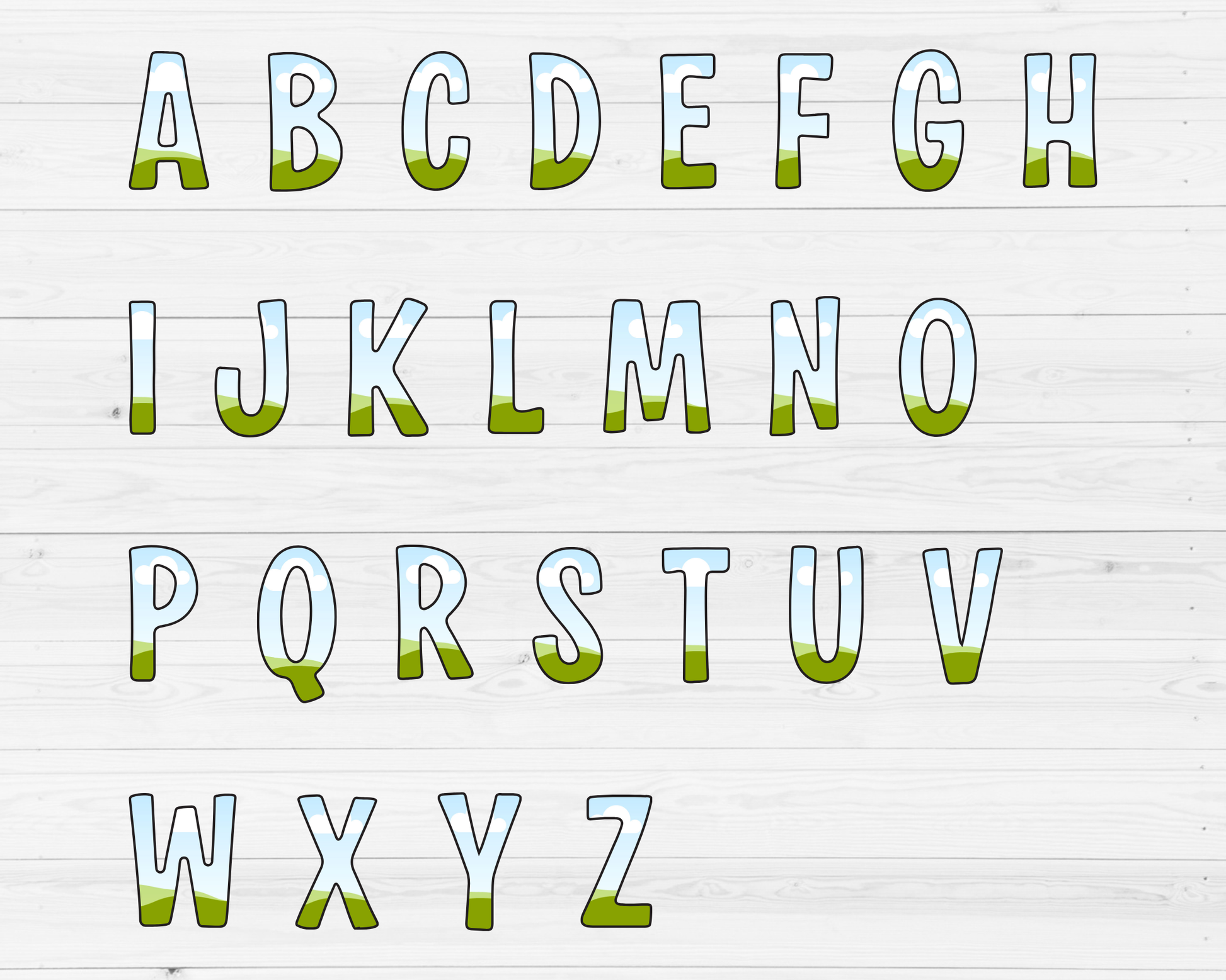 canva letters set template