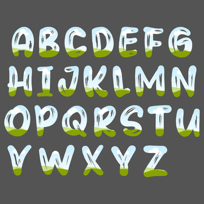 Fill Your Own Doodle Letters on Canva, Horror Alphabet, Canva Frames Bundle, Drag and Drop, Editable Canva Template, Halloween Letters PNG