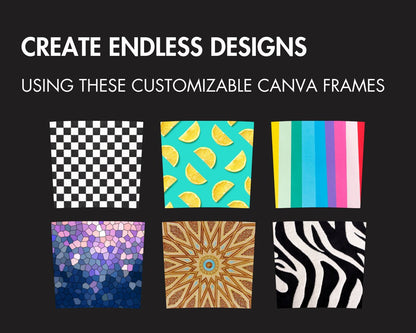Skinny Tumbler Canva Frames, 20 & 30 OZ Skinny Tumbler Canva Template, Full Tumbler Wrap, Editable Drag Drop Templates, Canva Tumbler Mockup