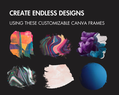 Fill Your Own Paint Splash Canva Frames, Paint Splatter Canva Frames, Drag and Drop Canva Frames Bundle, Editable Abstract Pattern Templates