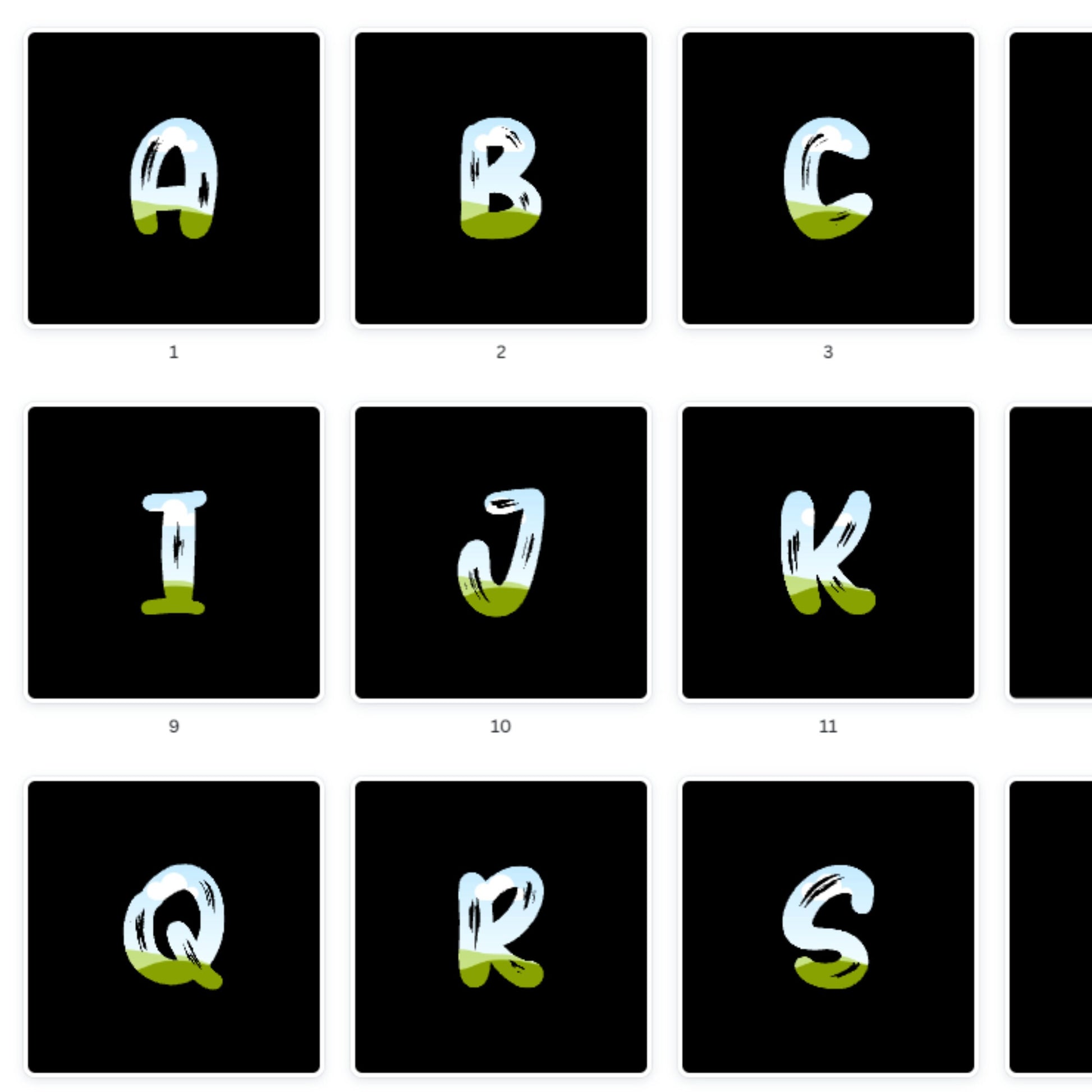 Fill Your Own Doodle Letters on Canva, Horror Alphabet, Canva Frames Bundle, Drag and Drop, Editable Canva Template, Halloween Letters PNG