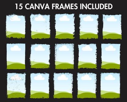 Design Your Own Grunge Page, Grunge Pages Templates, Drag and Drop Canva Frames Bundle, Editable Canva Grunge Pages, Commercial Use Frames