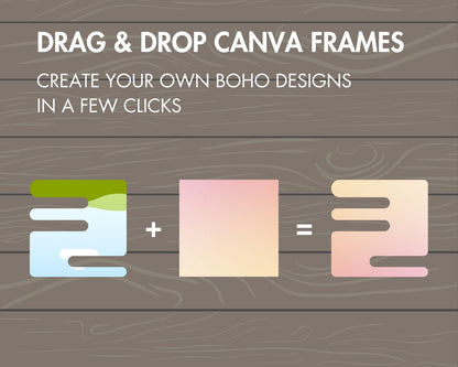 Design Your Own Abstract Shapes on Canva, Boho Canva Templates, Mid Century Canva Frames Bundle, Drag and Drop, Mid Century Modern