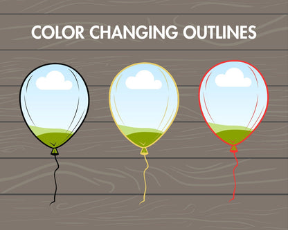 Design Your Own Ballons Canva Frames, Air Ballon Canva Templates, Easy Drag and Drop, Birthday Ballon, Ballon Silhouette, Mouse Ears Balloon