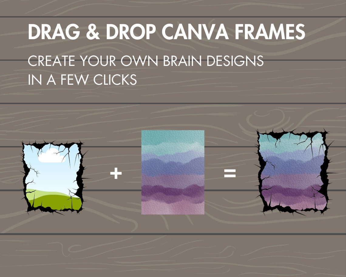 Design Your Own Cracked Edges, Canva Frames Bundle, Broken Canva Template, Drag and Drop, Editable Torned Canva Frames, Cracked Frames Canva