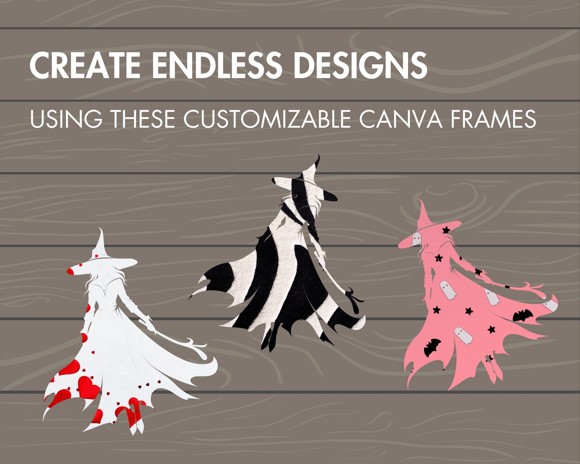 Halloween witch canva frames