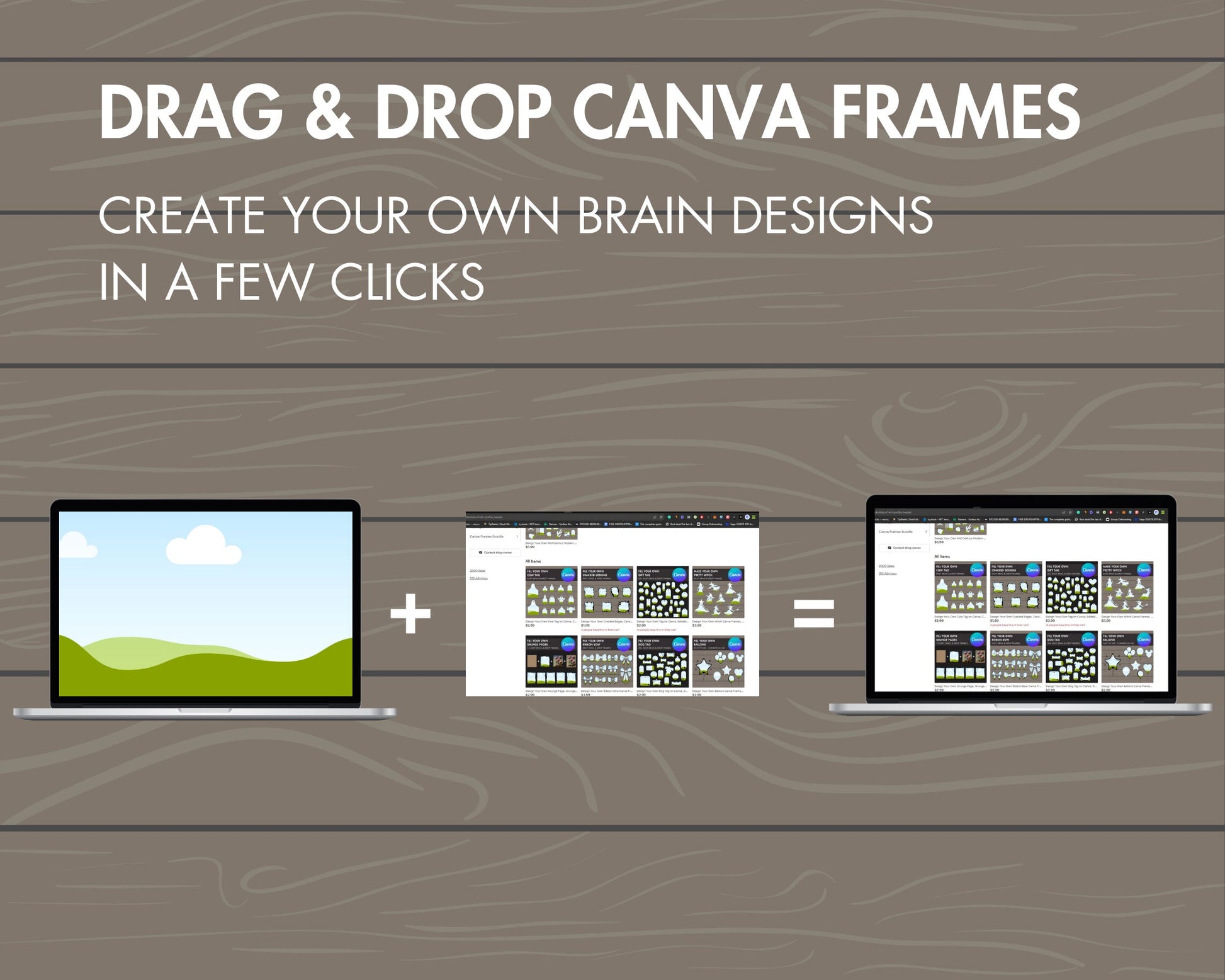 Device Mockup Bundle, Canva, Canva Phone Template, Editable Laptop Mockup, Canva Frames Bundle, Digital Product Mockup Set, Drag and Drop