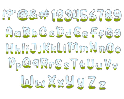 Digital Stitch Doodle Letter PNG, Faux Embroidery Applique Letters and Numbers, Drag and Drop, Canva Frames Bundle, DIY Letters Frames Canva