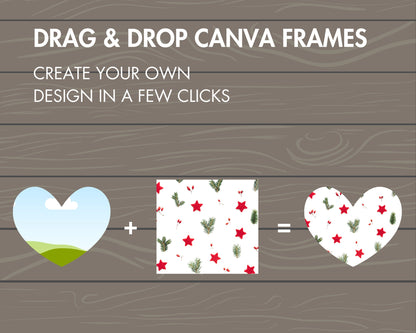 Design Your Own Mermaid on Canva, Sea Canva Template, Seashell Clipart, Mermaid Silouhette, Starfish PNG, Drag and Drop, Canva Frames Bundle