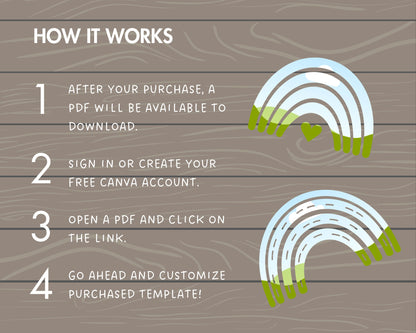 Design Your Own Boho Rainbow on Canva, Rainbow Canva Template, Editable Rainbow, Drag and Drop Photo, Baby Shower, Cute Rainbow Designs