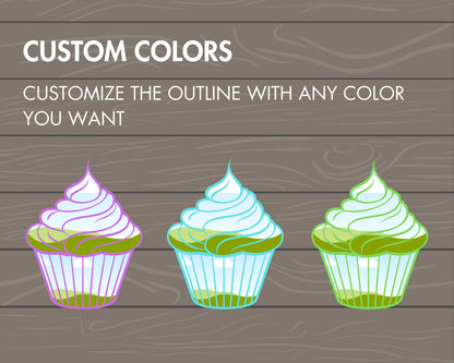 Design Your Own Cupcakes, Cupcake Canva Template, Drag and Drop Cupcake Canva Frames, Cupcake Clipart, Commercial Use, Editable Cupcake PNG