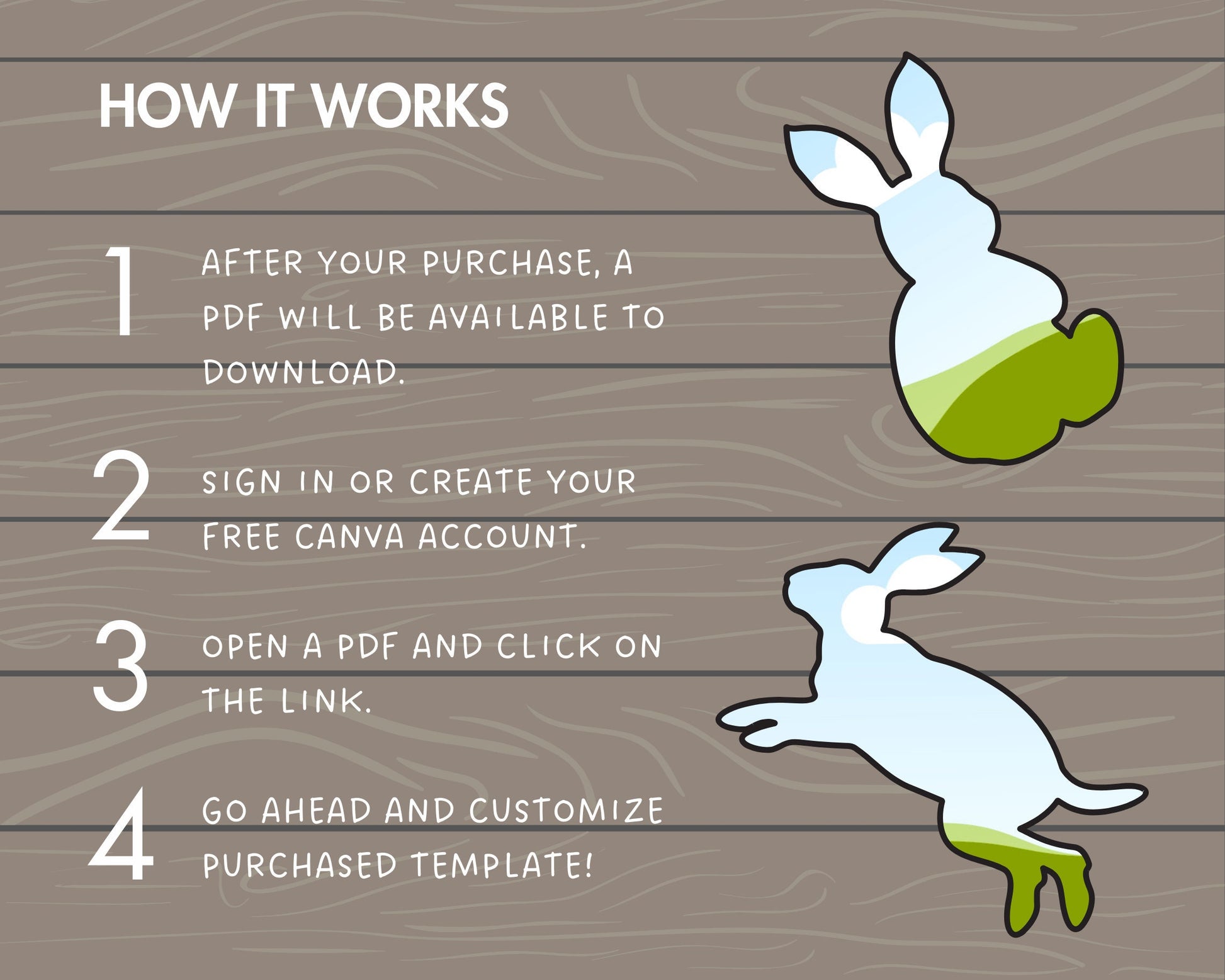 Design Your Own Bunny Canva Frames, Rabbit Silhouette, Canva Frames Bundle, Drag and Drop Photo, Bunny Sticker, Easter Bunny, Bunny Clipart