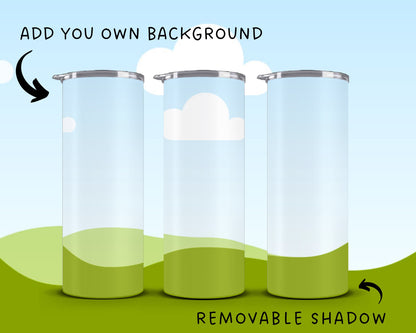 20 Oz Skinny Tumbler Mockup, Transparent Tumbler Mockup Canva, Full Wrap Tumbler Canva Template, Realistic Tumbler Mock, Easy Drag and Drop