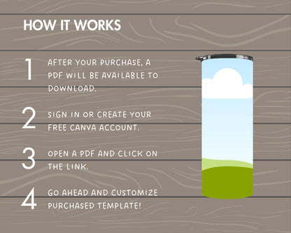 20oz Rotating Skinny Tumbler Canva Mockup, Editable Animated Skinny Tumbler Canva Template, Easy Drag and Drop Photo, Full Wrap Tumbler