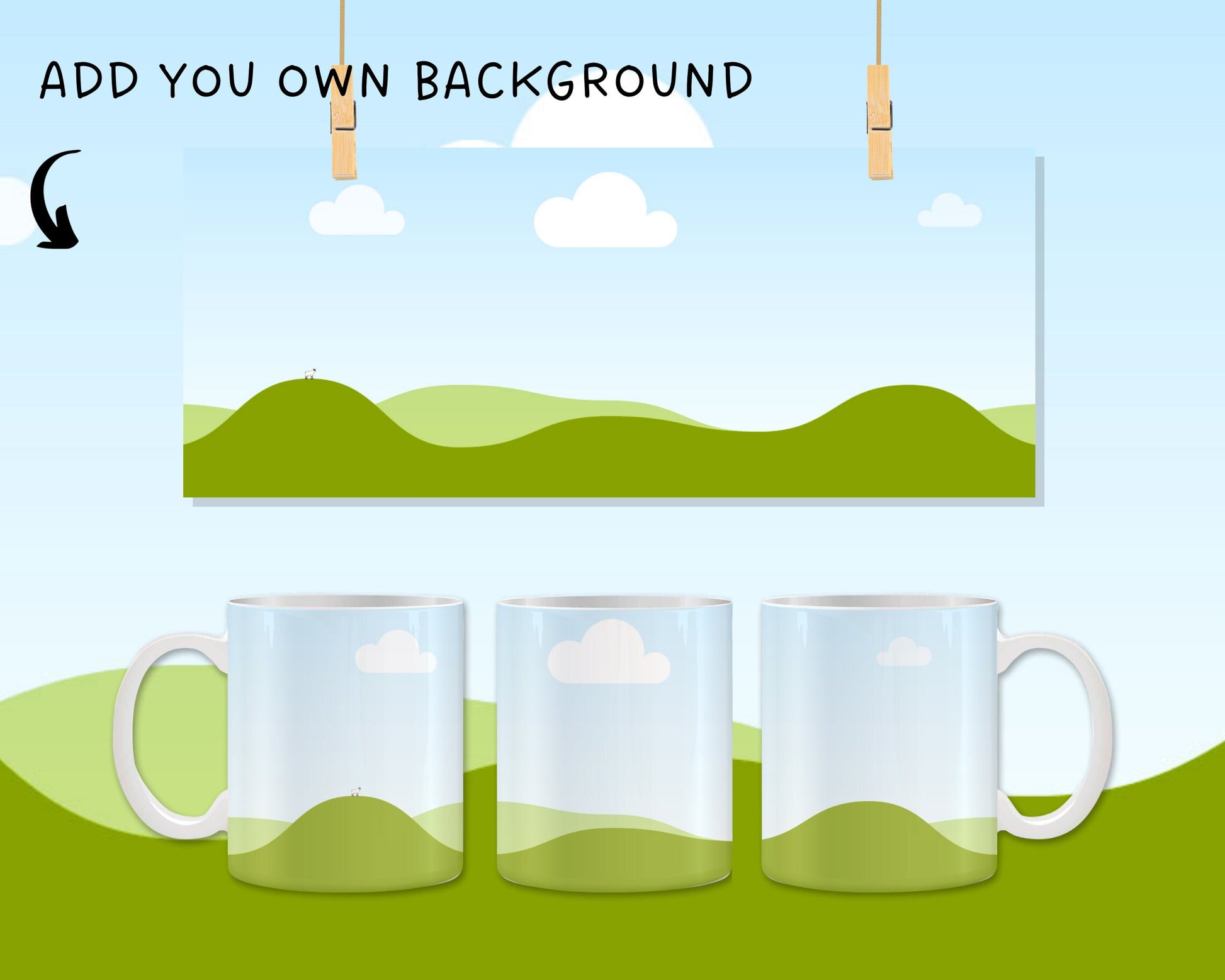 11 Oz Mug Canva Mockup, Full Wrap Mug Canva Frame, Drag and Drop, Editable 11oz Coffee Mug Mockup, Mug Canva Template, Sublimation Designs