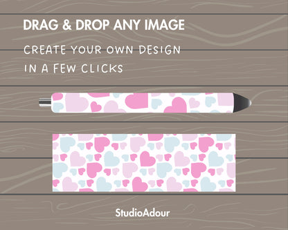 Epoxy Pen Canva Mockup, Pen Wrap Canva Template 1.5x4.75, Drag and Drop Pen Mockup, Sublimation Pen Mockup, Editable Pen Canva Template