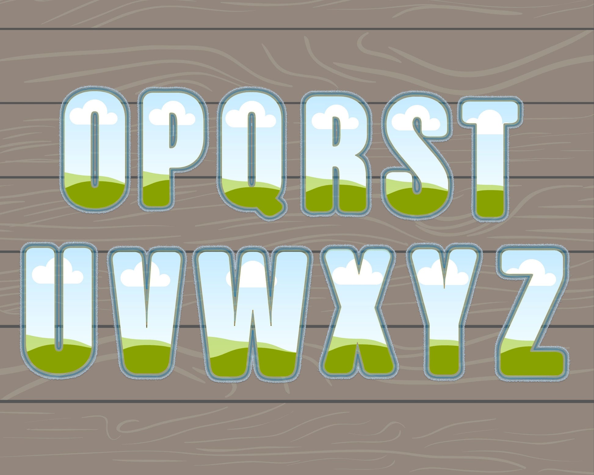 Digital Stitch Letters and Numbers, Faux Embroidery Applique Alphabet, Drag and Drop Photo, DIY Letters Canva Frame, Duotone Canva Letters
