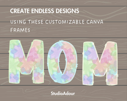Design Your Own Uppercase Doodle Letters on Canva, Uppercase Doodle Letters Canva Template, Drag and Drop, Editable Canva Doodle Alphabet