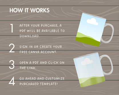 11oz Mug Canva Mockup, Drag and Drop Mockup, Coffee Mug Mockup, Mug Canva Template, Canva Frame, Add Your Own Background, Sublimation Mug