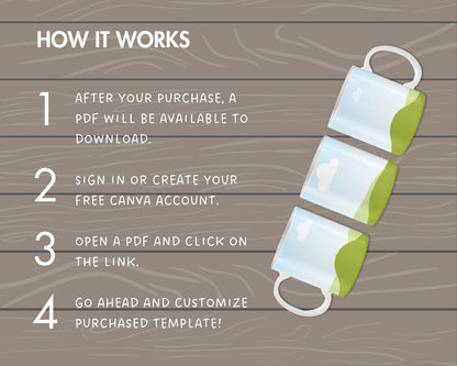 11 Oz Mug Canva Mockup, Full Wrap Mug Canva Frame, Drag and Drop, Editable 11oz Coffee Mug Mockup, Mug Canva Template, Sublimation Designs