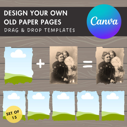 Design Your Own Grunge Pages, Vintage Paper Canva Template, Easy Drag and Drop, Ancient Frame, Editable Old Paper Pages, Commercial Use