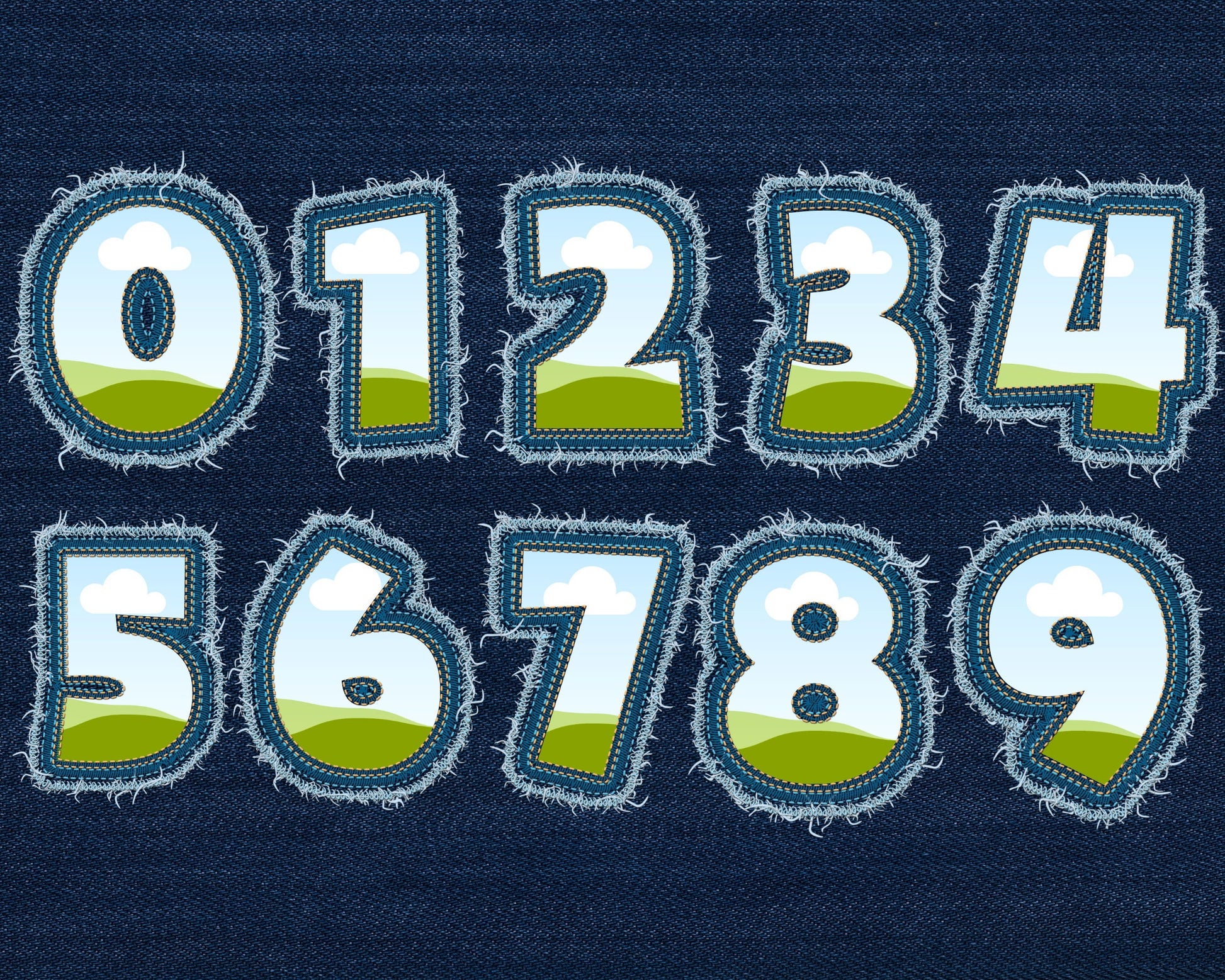 Digital Stitch Canva Alphabet, Faux Embroidery Canva Letters Template, Drag and Drop, Editable Patch Letters & Numbers, Canva Frames Bundle
