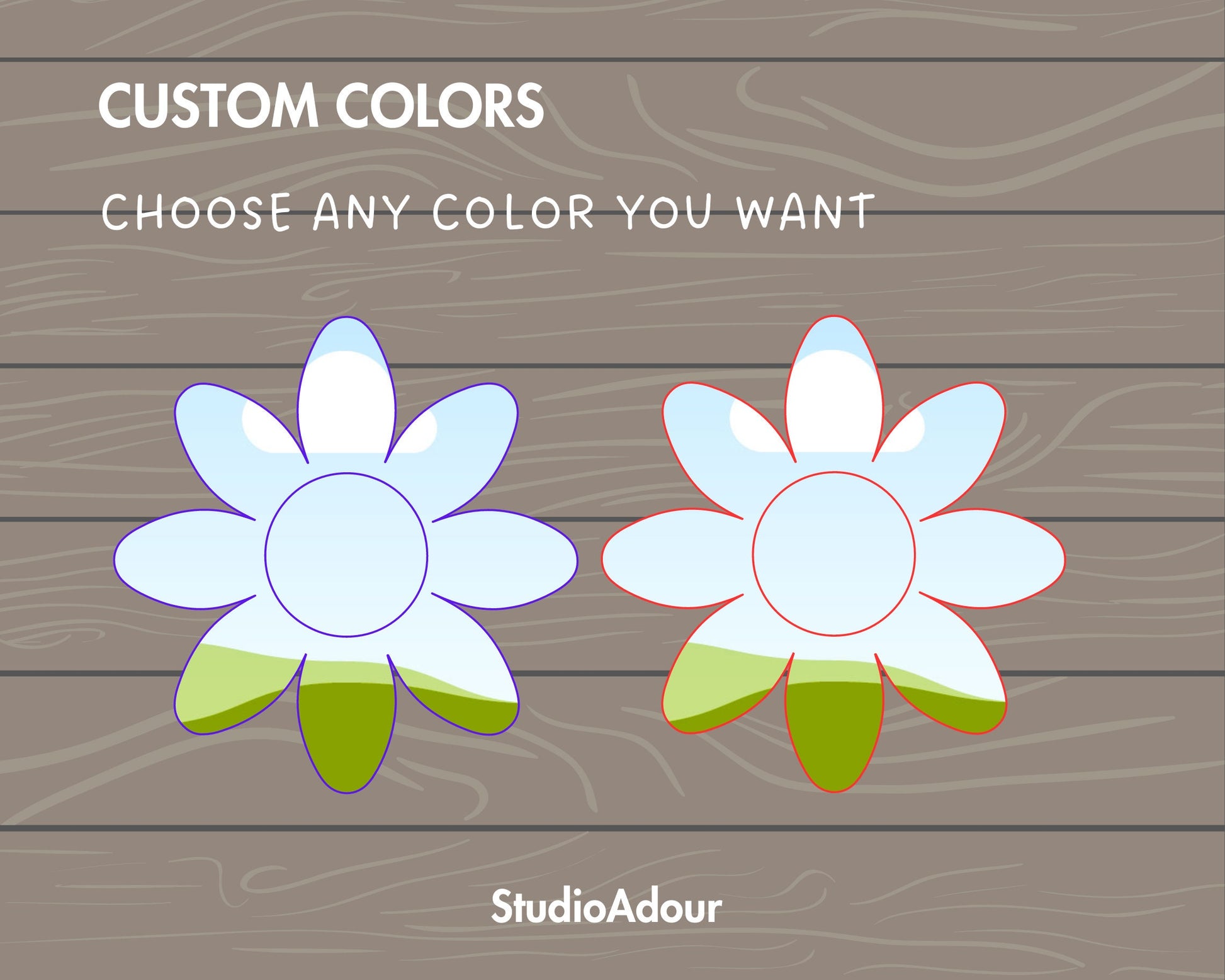 Design Your Own Daisy Flower, Simple Flower Canva Template, Easy Drag and Drop, Canva Frames Bundle, Flower Shapes, Daisy Silhouette