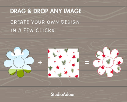 Design Your Own Daisy Flower, Simple Flower Canva Template, Easy Drag and Drop, Canva Frames Bundle, Flower Shapes, Daisy Silhouette