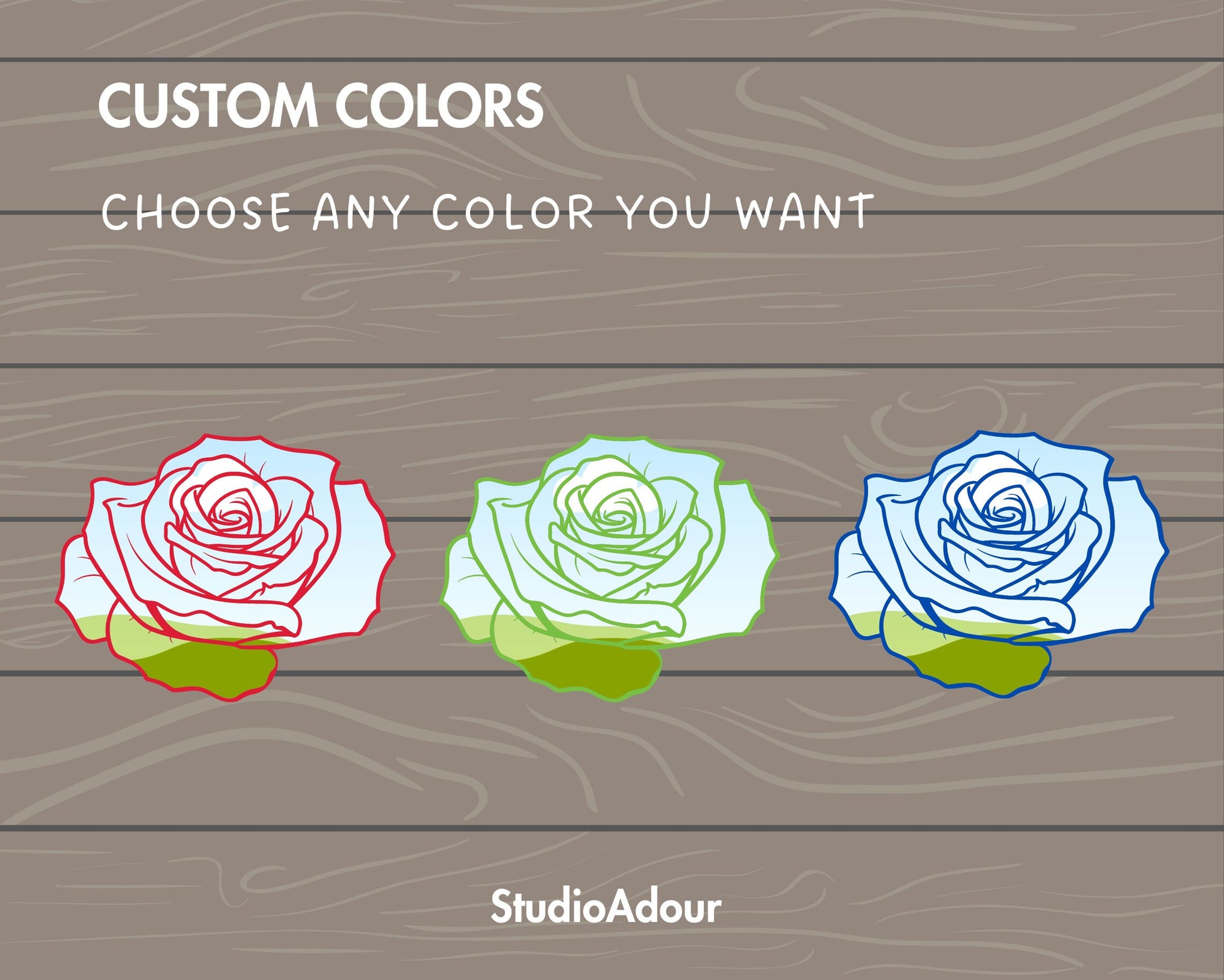 Design Your Own Rose Flower on Canva, Editable Rose Canva Template, Drag and Drop Photo, Canva Frames Bundle, Rose Clipart, Rose Silhouette