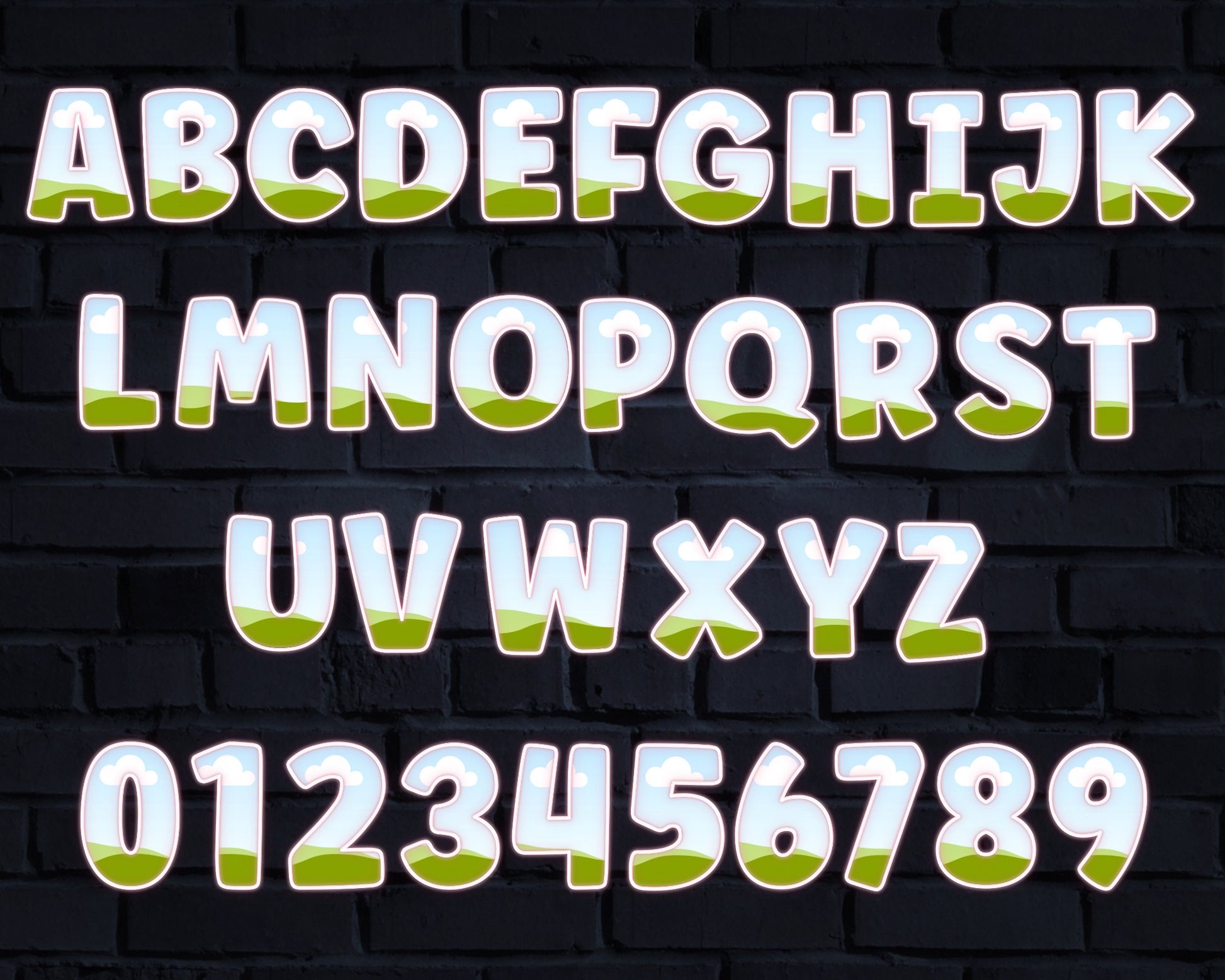 Design Your Own Neon Letters and Numbers, Neon Alphabet, Neon Canva Template, Drag and Drop, Neon Light Canva Letters, Editable DIY Letters