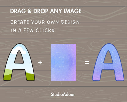 Design Your Own Doodle Letters on Canva, Doodle Alphabet Canva Template, Drag and Drop Letters, Editable Hand Drawn Letters, Canva Frames
