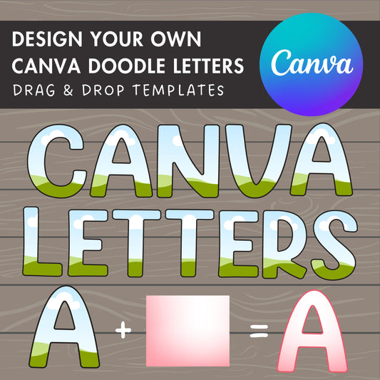 Design Your Own Doodle Letters on Canva, Doodle Alphabet Canva Template, Drag and Drop Letters, Editable Hand Drawn Letters, Canva Frames
