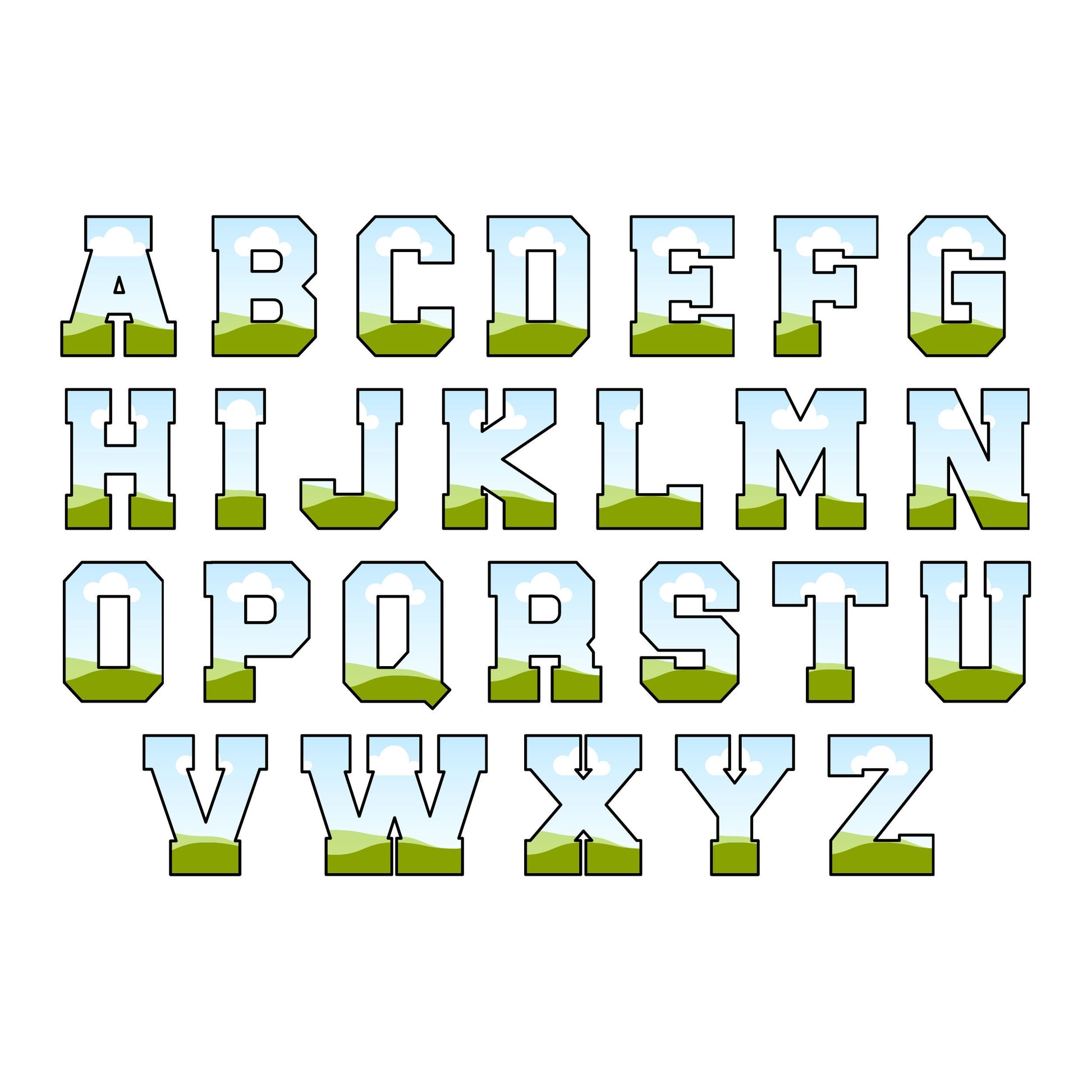 Design Your Own Varsity Letters, Varsity Alphabet Canva Template, Drag and Drop, College Letters & Numbers, School Canva Uppercase Letters