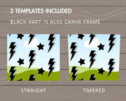 Design Your Own Lightning Bolt Tumbler Template, 20oz Skinny Tumbler Canva Template, Drag and Drop Photo, Burst Template, Tumbler Wrap