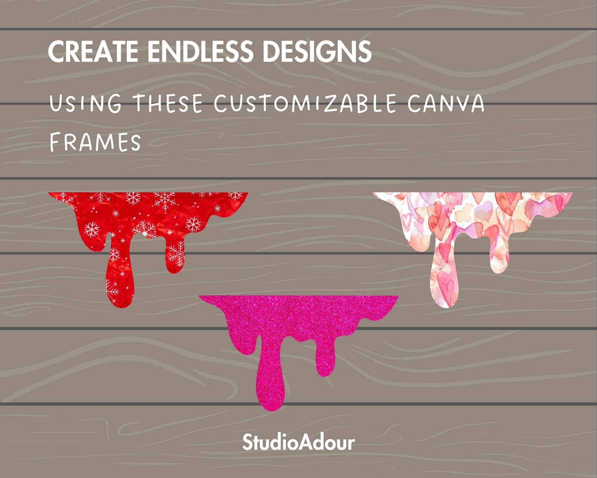 Design Your Own Dripping Borders, Dripping Paint Template, Drag and Drop Canva Frames, Paint Drip Bundle, Paint Stroke, Drip Silhouette