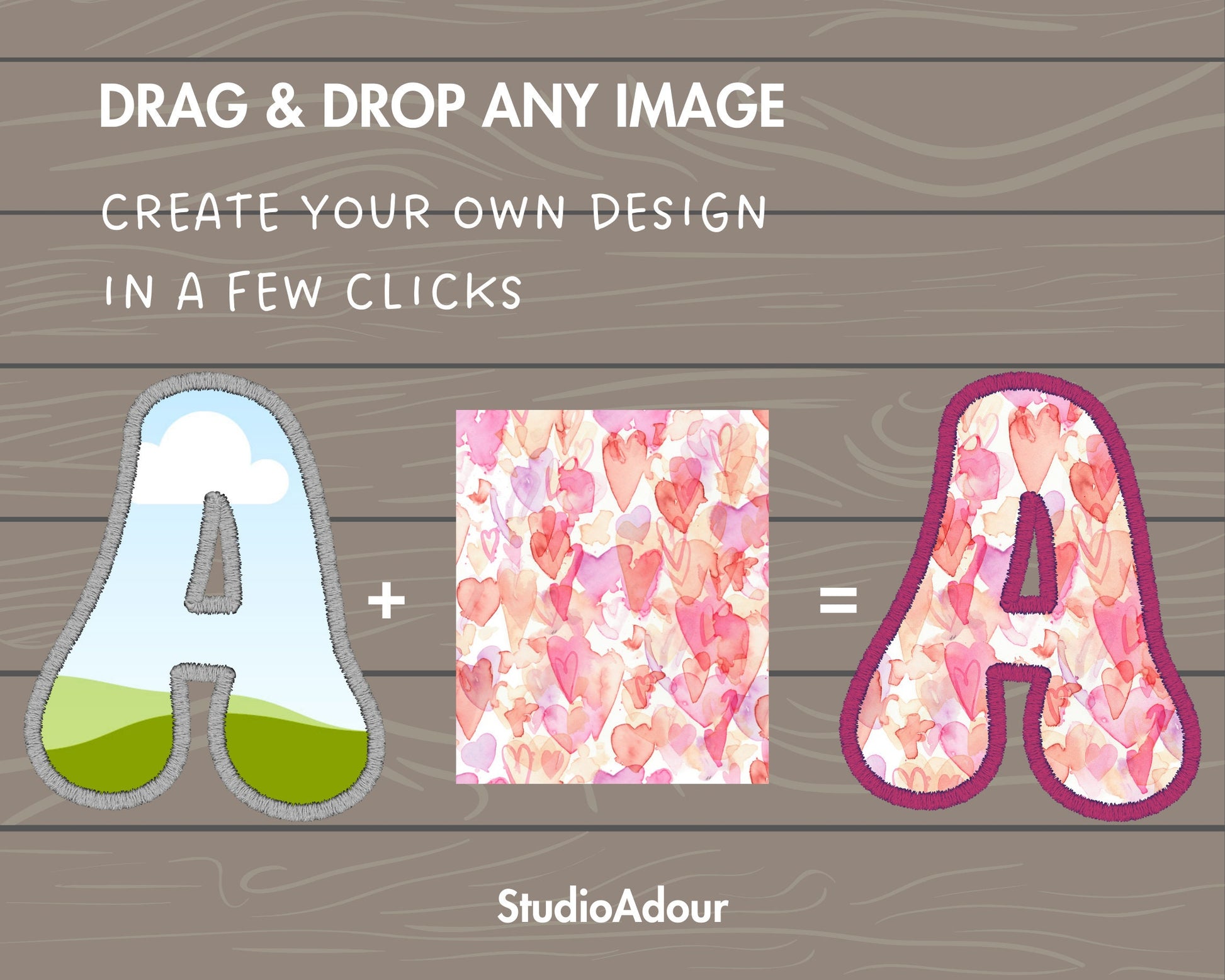 Design Your Own Faux Embroidery Letters, Retro Letters, Groovy Canva Letters, Stitch Alphabet Canva Template, Drag and Drop, Canva Frames