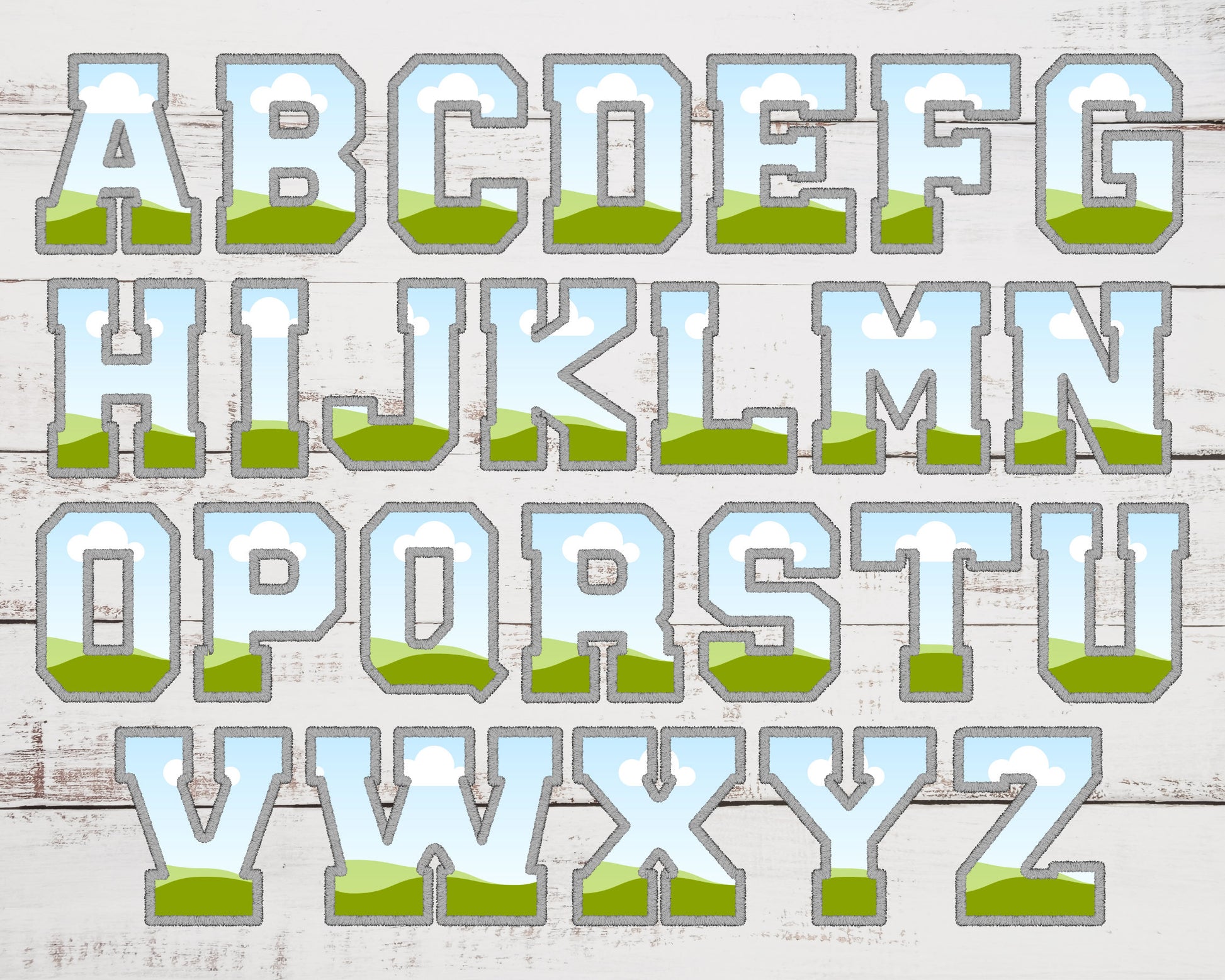 Design Your Own Varsity Letters and Numbers, Faux Embroidery Varsity Alphabet, Sport Canva Letters, Drag and Drop, DIY Applique Letters PNG