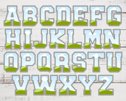Design Your Own Varsity Letters and Numbers, Faux Embroidery Varsity Alphabet, Sport Canva Letters, Drag and Drop, DIY Applique Letters PNG