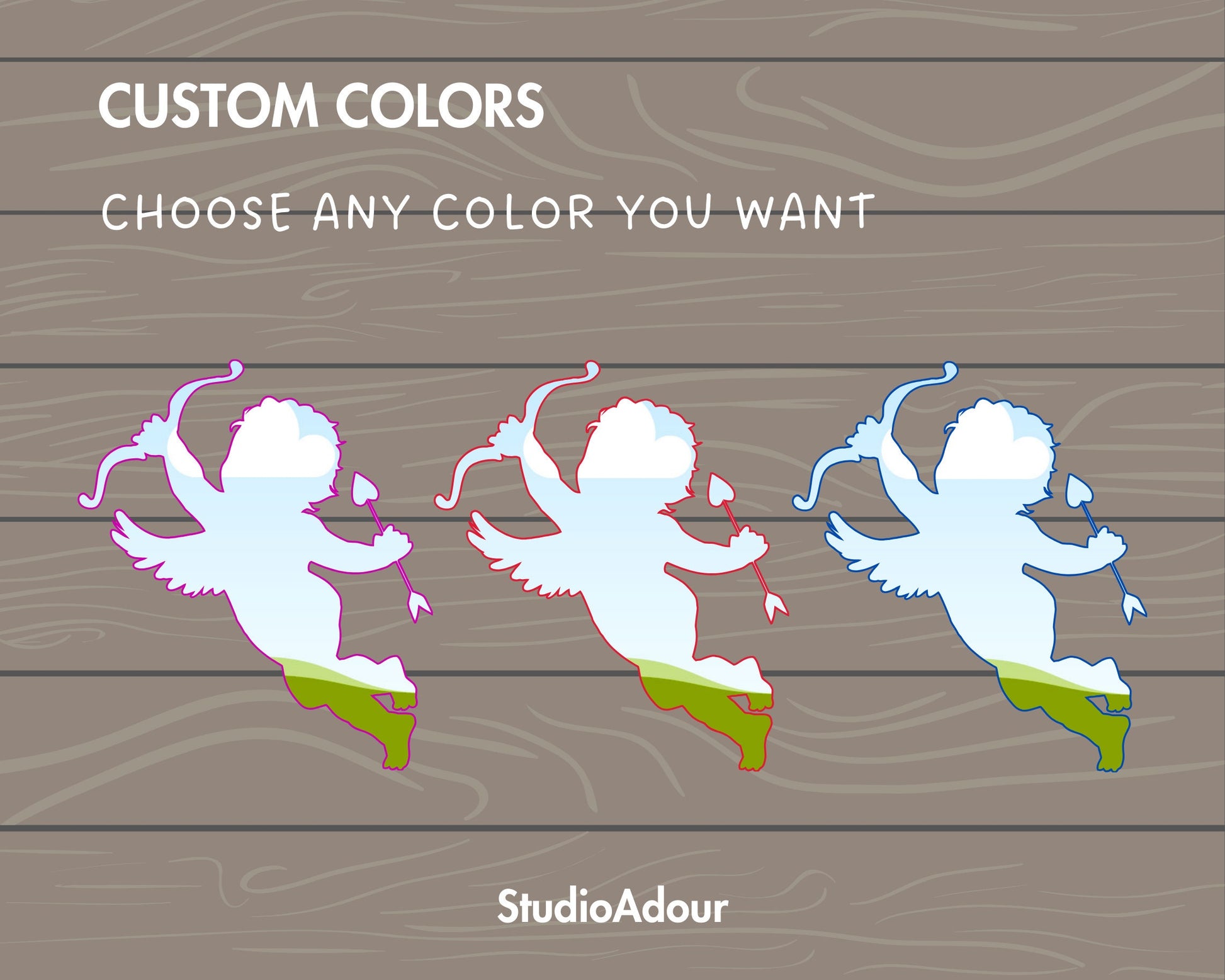 Design Your Own Cupid on Canva, Angel with Bow Canva Template, Drag and Drop Canva Frames, Valetine's Day, Baby Angel, Heart Canva Frames