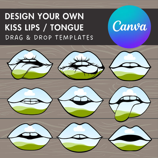 Design Your Own Lips on Canva, Mouth Lips Canva Template, Drag and Drop, Red Lips Canva Frames Bundle, Kiss Lips, Valentines Day Lips